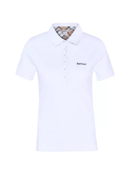 Tricou polo Barbour alb