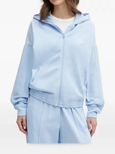 Lung papuci Adidas cu mâneci lungi cu dungi albastru