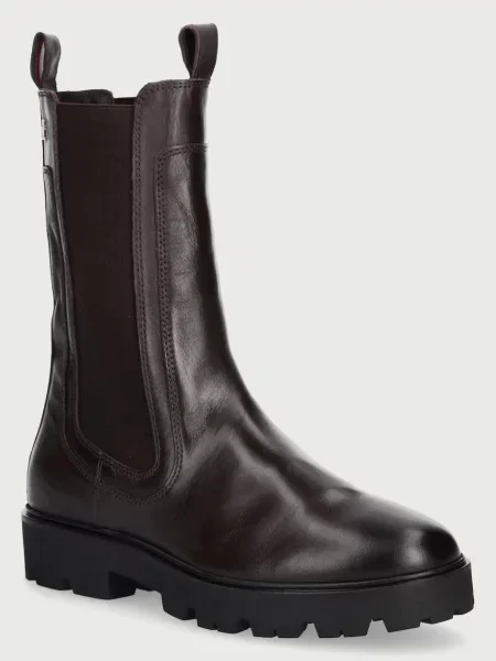 Tommy Hilfiger De piele ghete chelsea maro