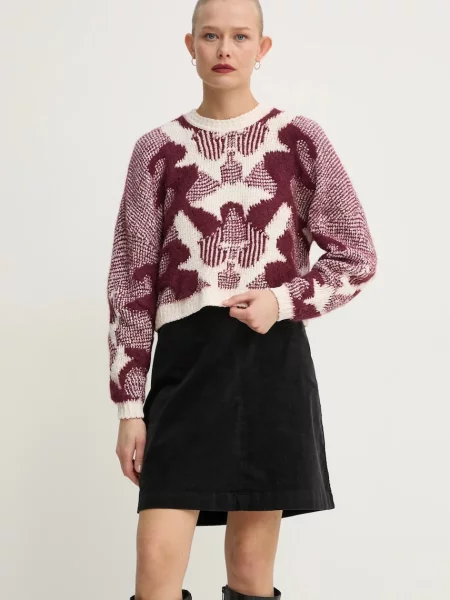 BA&SH pulover din amestec de lana femei călduros bordo