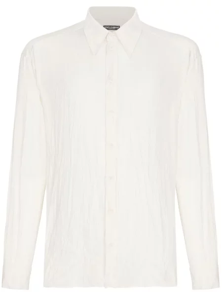 Копринена дълго риза Dolce & Gabbana бяло