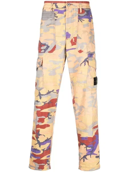 Pantaloni cargo Stone Island cu imagine cu model camuflaj