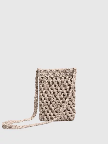 Ажурна сумка з ланцюжком моніль Peserico бежева
