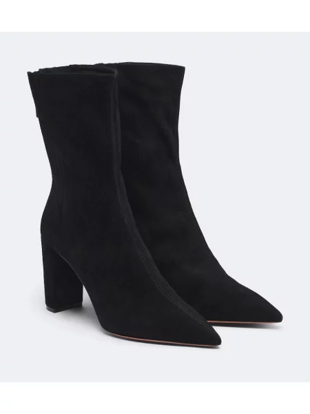 Cizme scurte Aquazzura din piele de căprioară negru