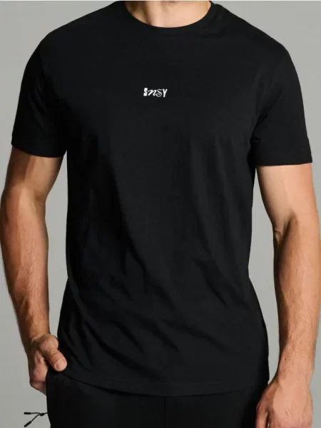 Sinsay koszulka z nadrukiem czarny