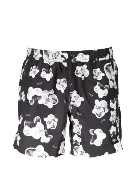 Slip de baie Karl Lagerfeld cu model floral cu imagine negru