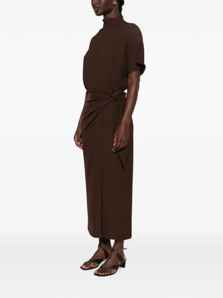 Rochie midi Rame drapată maro