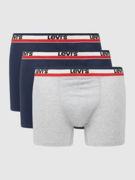 Obcisłe bokserki z dodatkiem streczu w zestawie 3 szt. Levi's granatowe