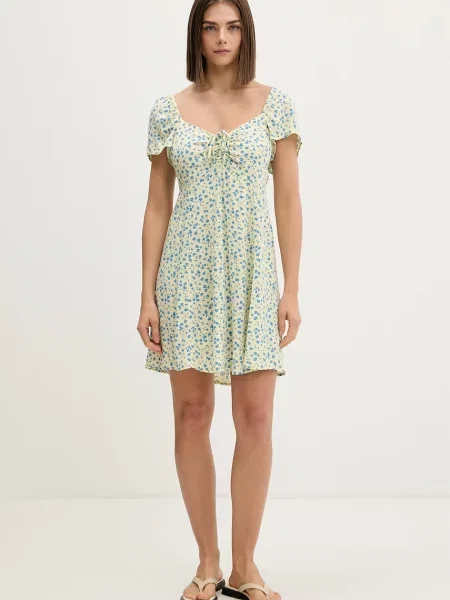 Rip Curl rochie de vară din vâscoză SURF SIDE galben