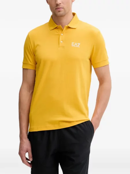 Scurt tricou polo Ea7 Emporio Armani cu imagine galben