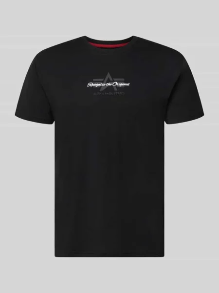 T-shirt z detalem z logo model Foam' Alpha Industries czarna