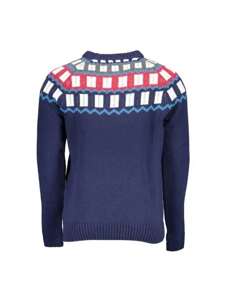 Sweter Gant wełniany z długim rękawem niebieski
