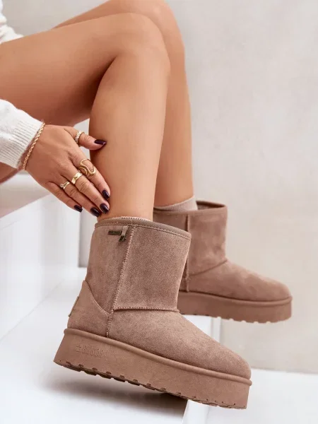 Škornji za sneg Big Star Shoes s platformo bež