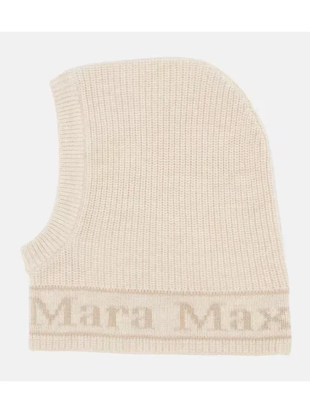 Căciulă Max Mara de lână cu autograf bej