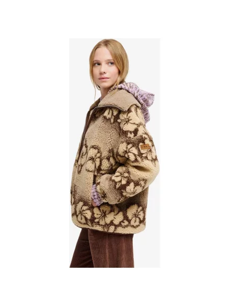 Kurtka roxy feels like winter beżowo XS brązowa