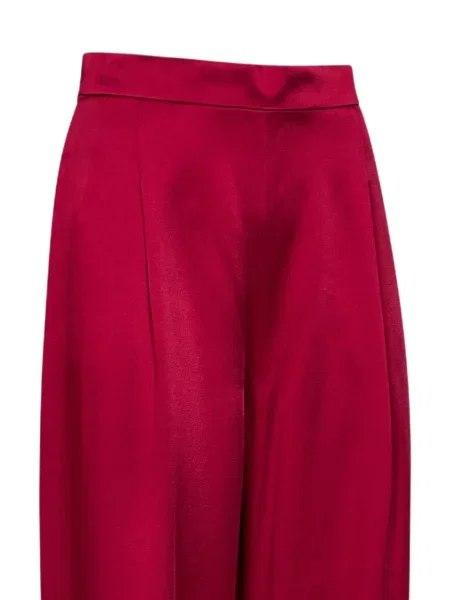 Pantaloni palazzo Max Mara din satin roșu