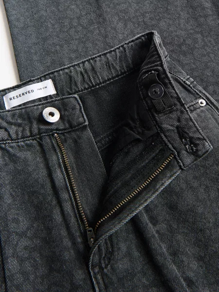 Reserved Джинси baggy wide leg з леопардовим принтом сірий