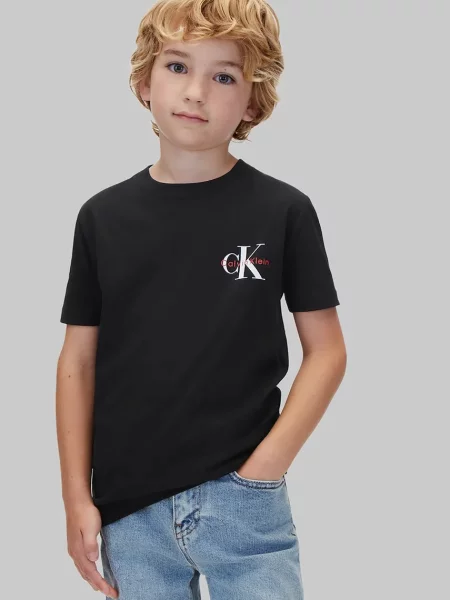 Calvin Klein Jeans majica za djecu od pamuka crna