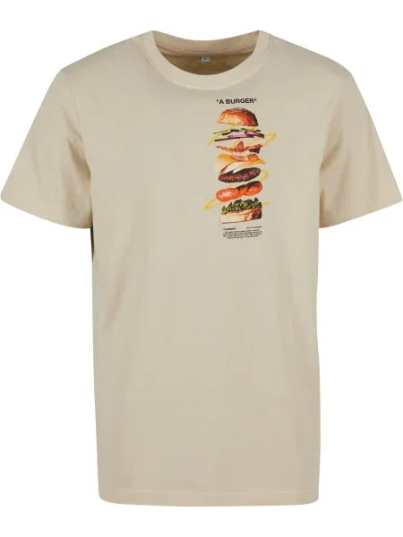 Mister Tee Tricou A Burger nisipiu / galben / verde închis roșu