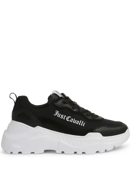 Sneakerși Just Cavalli cu imagine negru