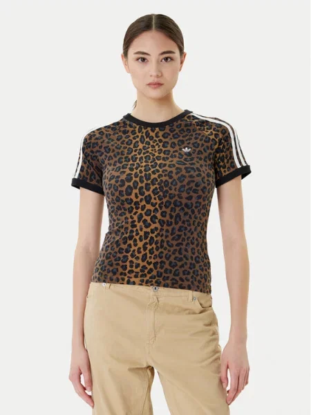Adidas T-Shirt Leopard Cali καφέ