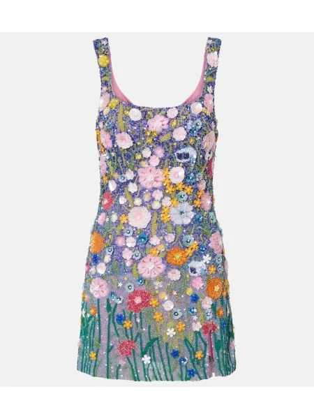 Rochie La Fuori cu broderie cu model floral