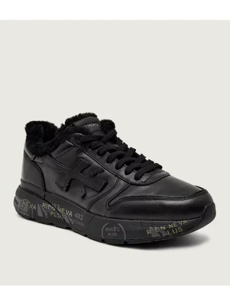 Premiata Sneakers MICK cu adaos de lână | shearling negru