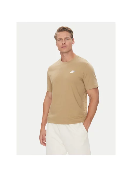 Nike T-Shirt Nsw Club Tee Χακί Regular Fit λευκό