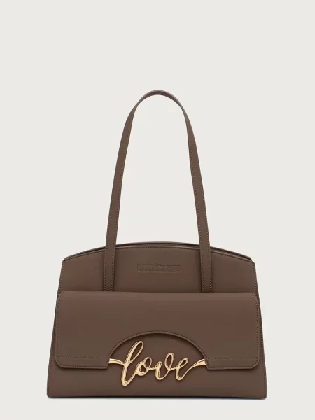 Geantă shopper Love Moschino din piele verde