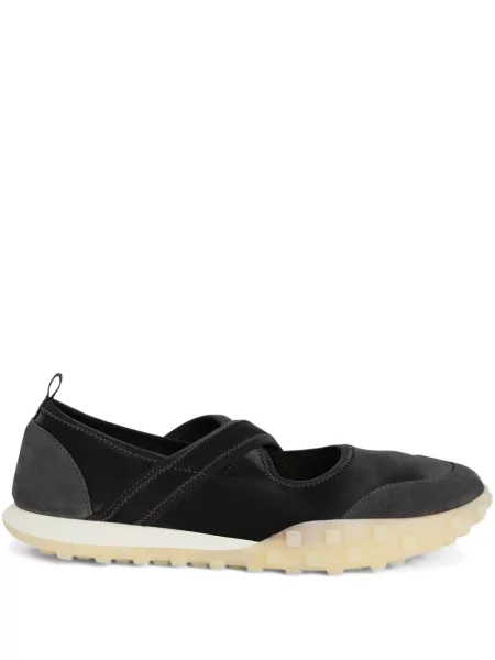 Sneakerși Jil Sander din piele de căprioară negru