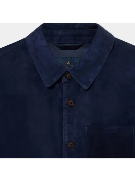 Kurtka skórzana Brooks Brothers niebieska