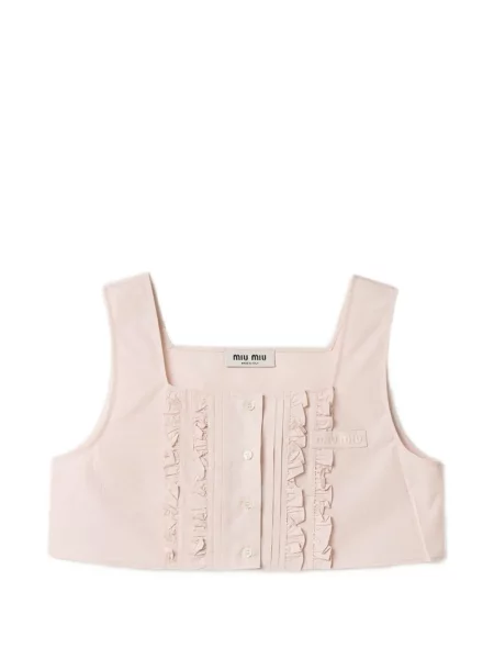 Top Miu Miu din poplin roz