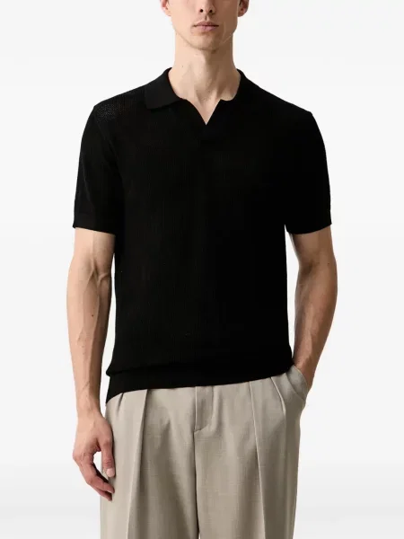 Tricou polo Karl Lagerfeld tricotate negru