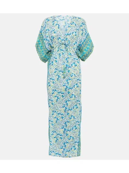 Rochie maxi Poupette St Barth cu model floral de costum