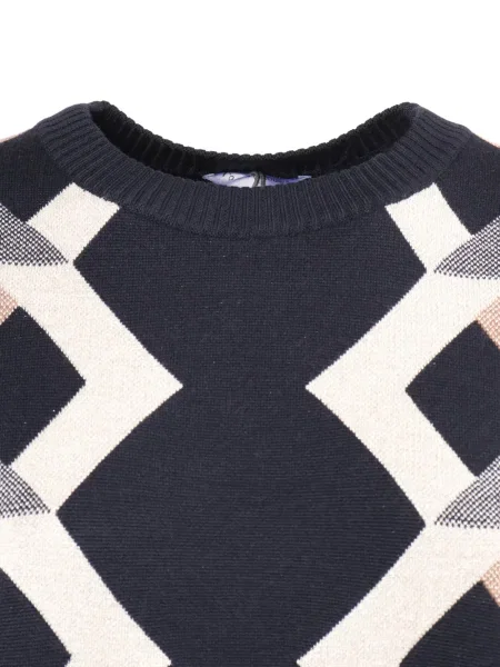 Pulover Lorena Antoniazzi cu imprimeu geometric albastru