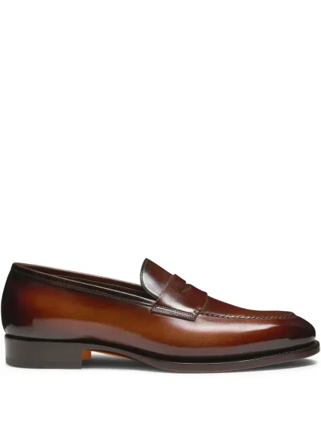 Pantofi loafer Santoni din piele maro