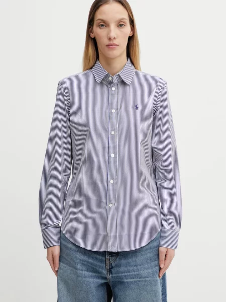 Polo Ralph Lauren koszula różowy regular z kołnierzykiem klasycznym niebieska