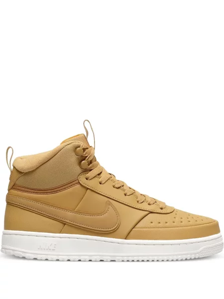 Sneakerși Nike NikeCourt alergare din piele de căprioară auriu