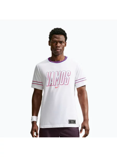 Tricou pentru bărbați Nike Court Dri-FIT Cotton white alb