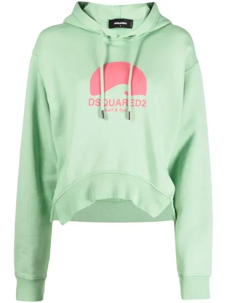 Hanorac cu glugă Dsquared2 cu imagine verde