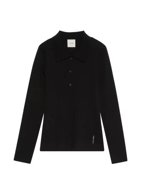 Gulerat tricou polo Calvin Klein negru