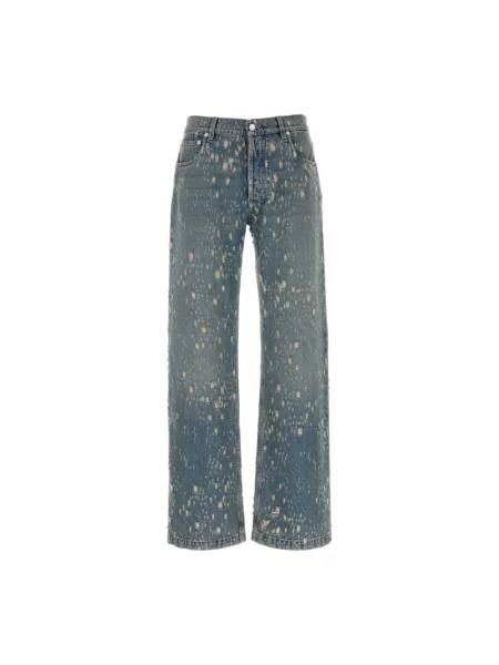 Szerokie jeansy Alexander Mcqueen niebieskie