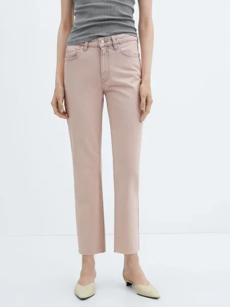 MANGO Прямі джинси Світло-рожевий рожеві