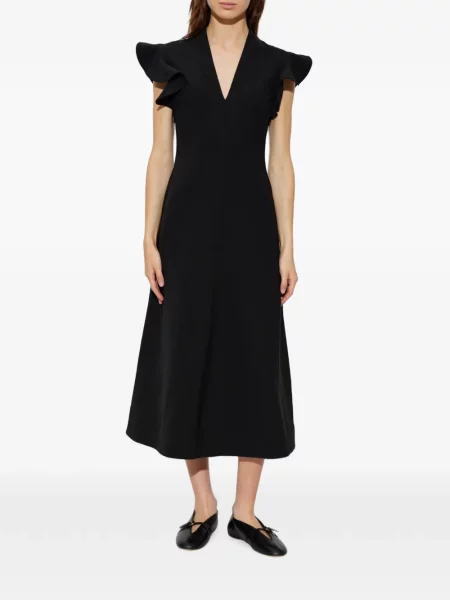 Rochie Moschino cu decolteu în V cu volane negru