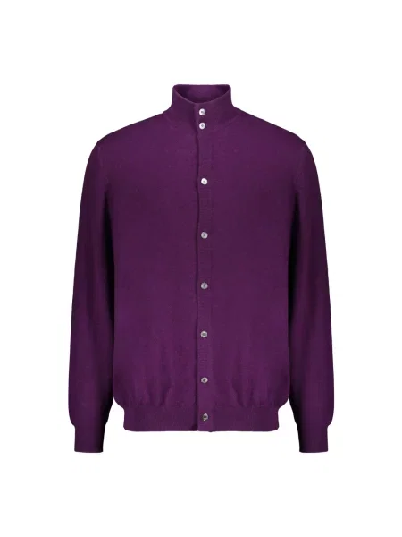 Kardigan Fedeli z kaszmiru z długim rękawem fioletowy