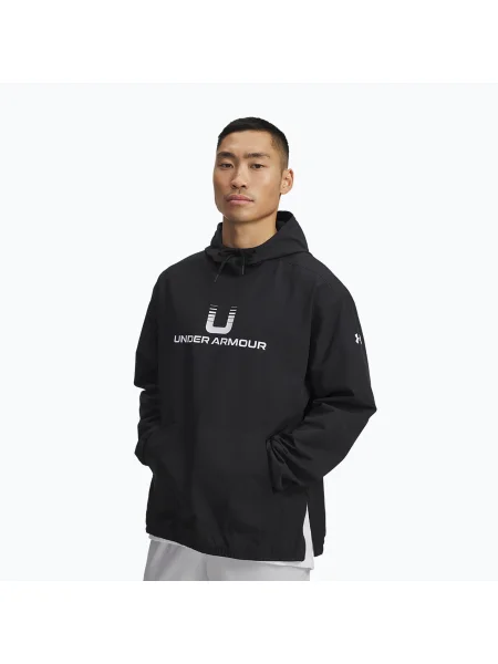 Hanorac pentru bărbați Under Armour Unstoppable Woven Hoodie black/white alb