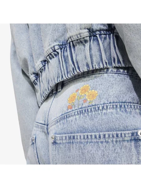 Τζιν adidas x Care Bears Care Bear High Rise Wide Leg Denim Pant Clear Sky