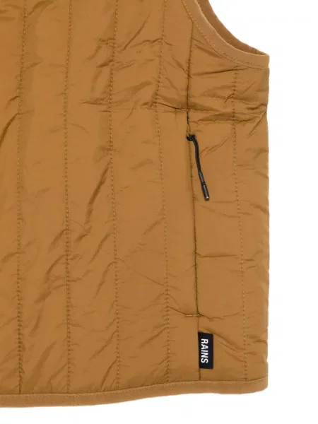 Pikowana krótka kamizelka Rains brązowa