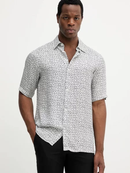 Armani Exchange cămașă cu guler clasic regular negru