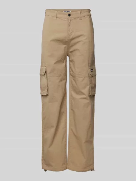 Spodnie cargo z detalem z logo Review beżowe